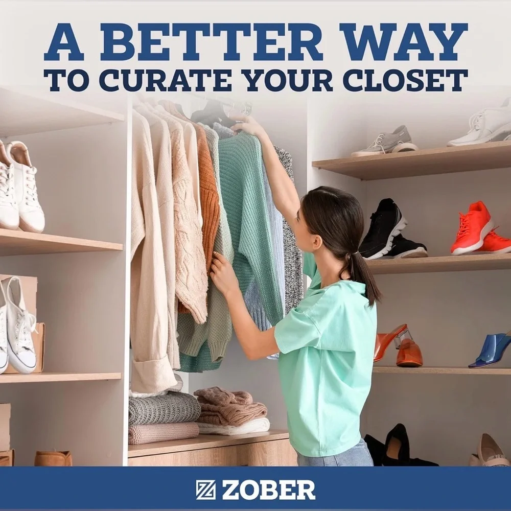 Zober Black Velvet Non-Slip Clothes Hangers | Slim Space-Saving | Box of 50